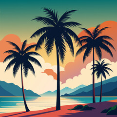 Fototapeta premium Create 3 tropical palm against a clean white background