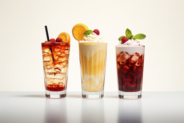 Illustrate a variety of drinks