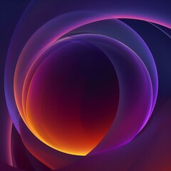 colorful sphere with iridescent reflections on a purple background,