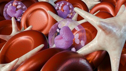 A 3D rendering of blood clot that travels to another part of the body is called an embolus - obrazy, fototapety, plakaty