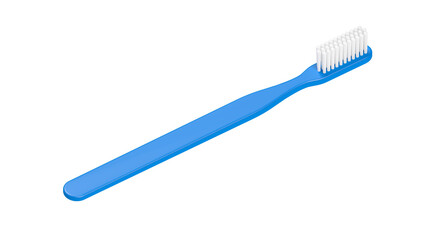 Blue toothbrush. Isolated. Transparent background. 3d illustration.