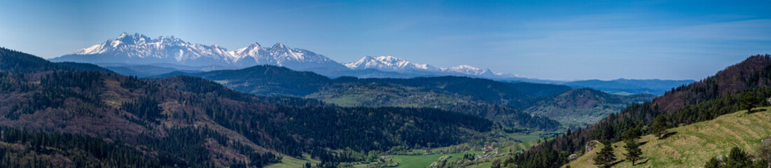Panorama z Małych Pienin na Tatry wiosna - 790104508