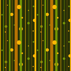 Abstract seamless pattern. Green and yellow striped pattern. Striped pattern with dots of different diameters. Design for textiles, wrapping and paper.