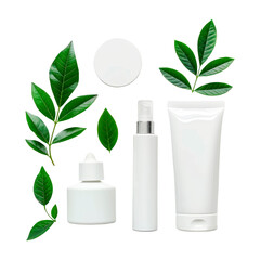 Natural ecological cosmetics. Isolated on transparent background.
