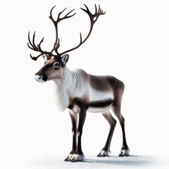 Image of isolated Reindeer against pure white background, ideal for presentations
