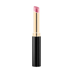 Obraz premium Red Lipstick tube template, Realistic mockup for decorative female cosmetics. 3d realistic packaging, opened and closed with cap. Vector illustration isolated on white background