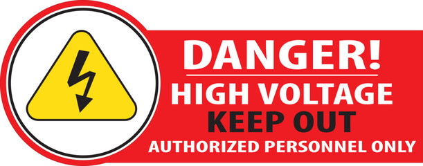 Danger high voltage do not enter warning sign.eps