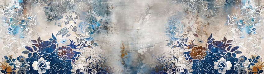 Royal Grunge Abstract Decorative Wall Paper, Wall Tile or textile Background Design.