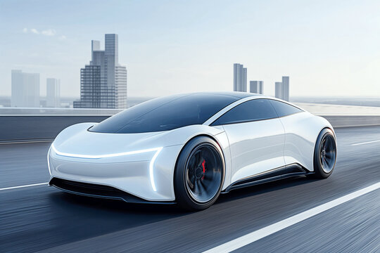 Modern electric car with futuristic design
