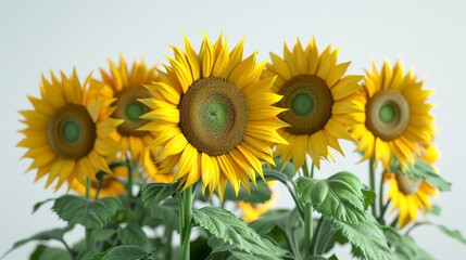 Fototapeta premium A close up of a bunch of yellow sunflowers