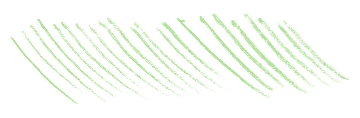 green pencil strokes isolated on transparent background