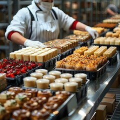 Dessert chef preparing desserts ready for sale generative ai