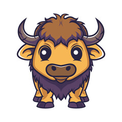 cute bison cartoon