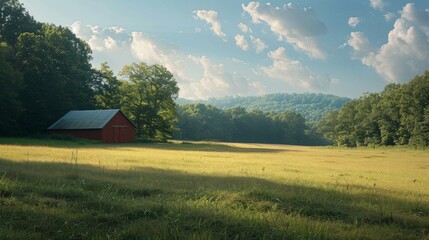 Fototapeta na wymiar Georgia's rural landscape, featuring minimalist aesthetics.