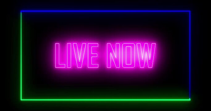 Overlay Live On Air Neon Glow Sign animation on Black Background Overlay OBS or Streamlabs Studio hi-tech overlay for streamers. Features transparent section for desktop scene and face cam, Chatbox 4K