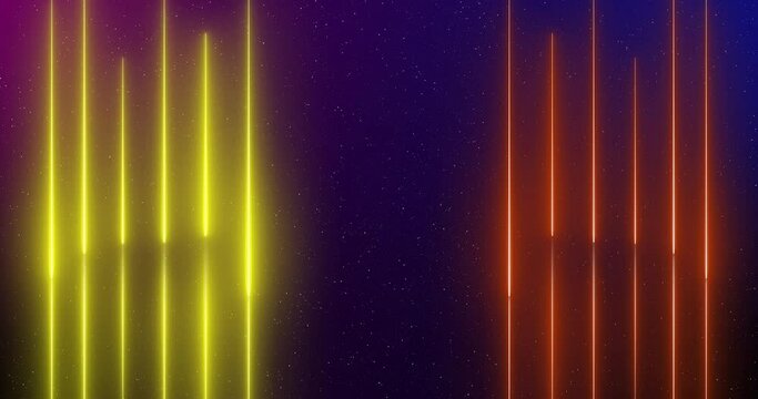 Live Streaming Background Frame - Animated Neon Overlay Template, Gaming Overlay OBS or Streamlabs Studio hi-tech overlay for streamers. Features transparent section for desktop scene and face cam, 4K