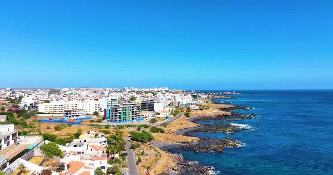 Aerial view of Cidadela in Praia  - Santiago - Capital of Cape Verde Islands - Cabo Verde