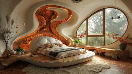 Futuristic Organic Bedroom Design
