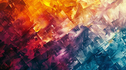 Jagged shards of color colliding and overlapping, forming a chaotic yet harmonious abstract background.