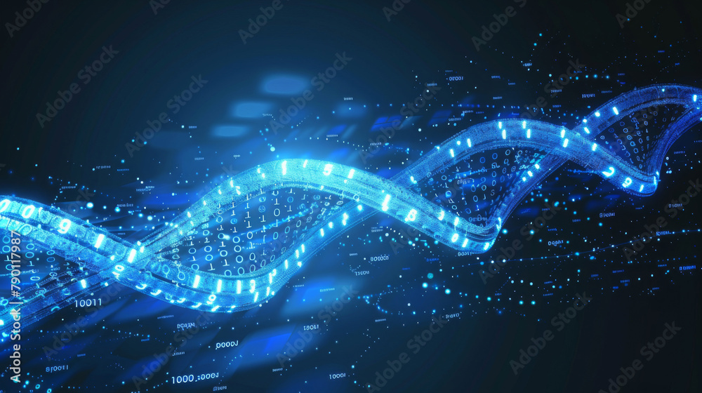 Aufkleber Digital dna structure in cyberspace