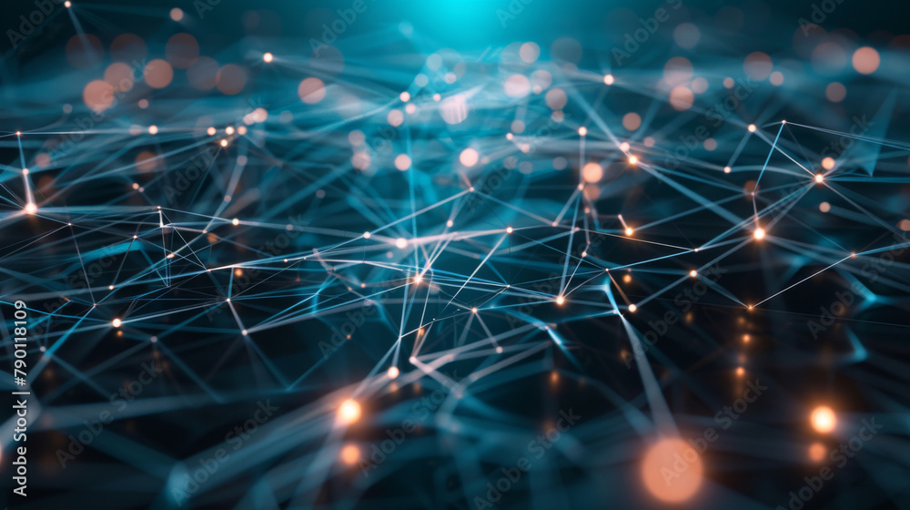 Aufkleber Digital neural network abstract background