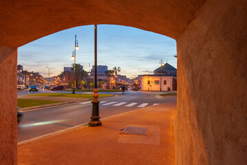 Rabat city gate with street
