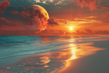 Sunset on another planet - obrazy, fototapety, plakaty
