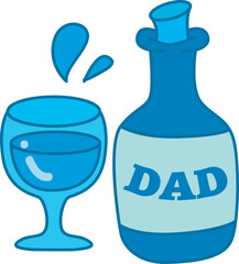 Holiday honoring father. Father's Day celebration icon. Colorful Happy Father's Day elements.