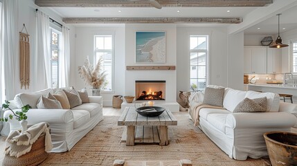 Fototapeta na wymiar Cozy and Stylish Living Room Interior