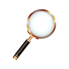 vintage magnifying glass vector illustration on white background
