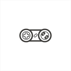 Game controller. Icon for design. Blank, white and black backgrounds. Line icon