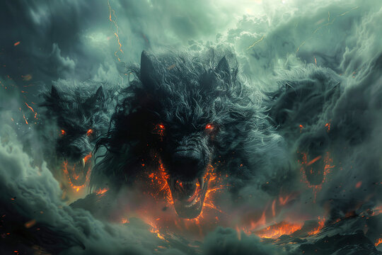 Cerberus the hound that guards the gates to the underworld and hell. 