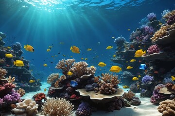 Fototapeta na wymiar Marine Life's Vibrant Canvas: The Coral Reef.