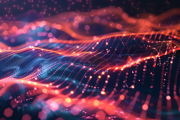 Glowing translucent wallpaper in wireframe visualization, ideal for futuristic and abstract design concepts