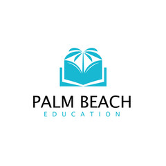 Vector palm education logo design