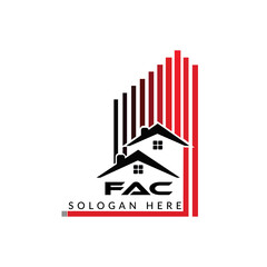 Letter FAC building vector, FAC initial construction. FAC real estate. FAC home letter logo design, FAC real estate Logo ,FAC Style home logo
