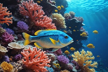 Naklejka na ściany i meble Underwater Marvel: The Magnificent Coral Reef