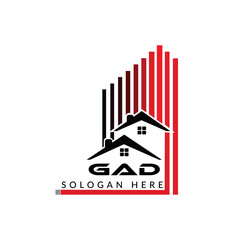 Letter GAD building vector, GAD initial construction. GAD real estate. GAD home letter logo design, GAD real estate Logo ,GAD Style home logo  © MD ABU SAYEED MERAJ 