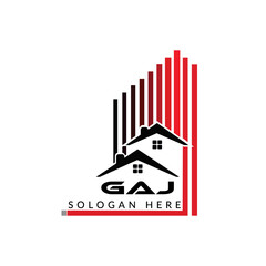 Letter GAJ building vector, GAJ initial construction. GAJ real estate. GAJ home letter logo design, GAJ real estate Logo ,GAJ Style home logo   © MD ABU SAYEED MERAJ 