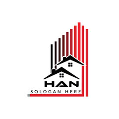 Letter HAN building vector, HAN initial construction. HAN real estate. HAN home letter logo design, HAN real estate Logo ,HAN Style home logo