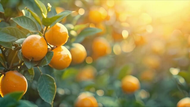 Nanosensor-Tech in Citrus Orchard: Sunny Minimalism. Concept Agricultural Innovations, Nano Technology, Citrus Farming, Efficiency Improvements, Sustainable Agriculture