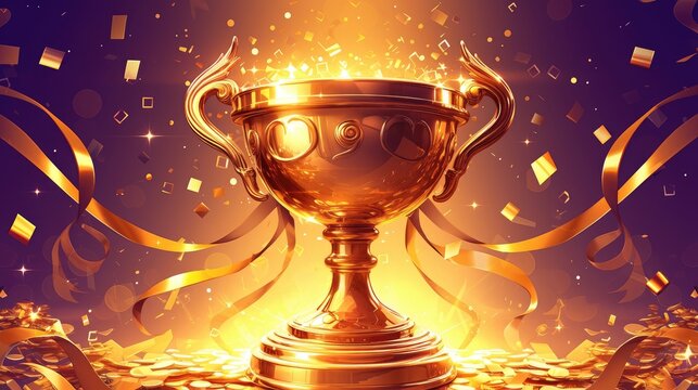 Capture the essence of victory with a lifelike golden trophy for the winner and an intricately designed cartoon silver cup for the runner up in sports competitions or winning ceremonies such