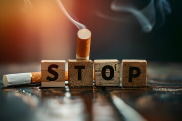 Cigarettes And Logs. Stop smoking campaign