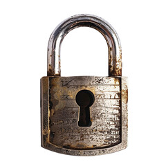 Padlock with transparent background, symbolizing security, protection, and privacy