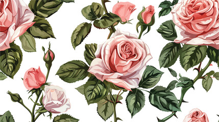 Elegant floral seamless pattern with beautiful roses