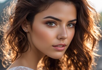 Naklejka premium A Portrait Of Breathtakingly Gorgeous, Exotic, Beautiful Woman.