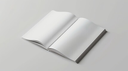 On a gray background, blank portrait of A4, US letter, brochure magazine
