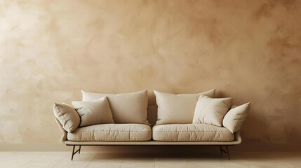sofa in the room beige wall