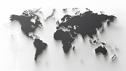 world map with borders and no label on very white background