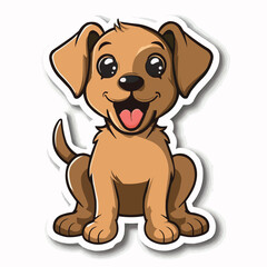 Obraz premium a cartoon dog sitting and smiling